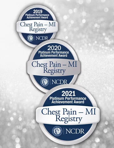 Three annual healthcare performance awards for chest pain treatment.