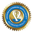 Hyperbaric medical facility accreditation seal.
