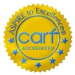 CARF accredited excellence seal.
