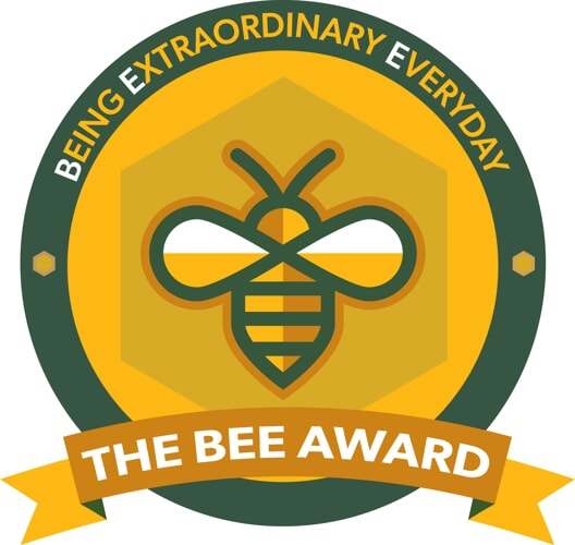 The Bee Award Badge with Motto