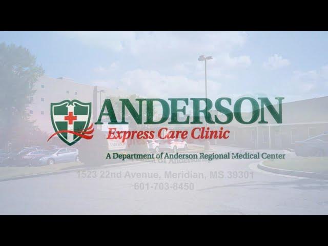 Anderson Express Care Clinic exterior with sign.